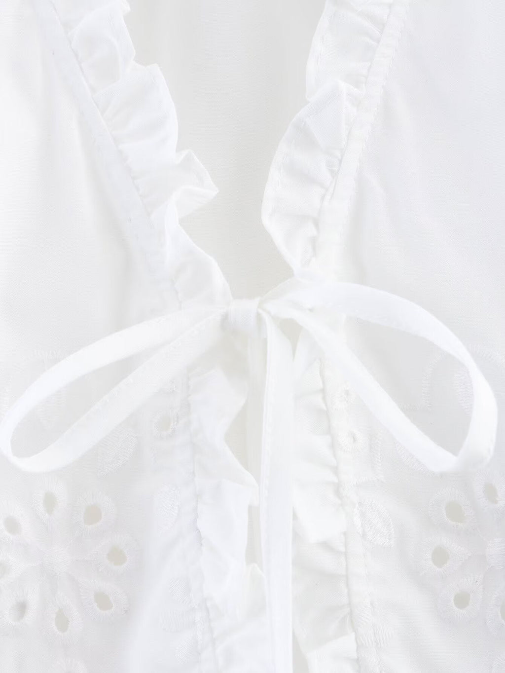 Spring Women Clothing French Design Hollow Out Cutout Embroidered Cotton Top