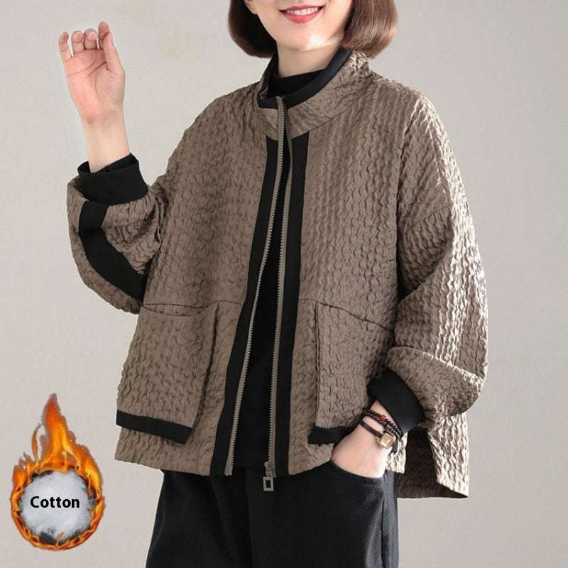 Black urban style new coat for women with extra long flight sleeves and zipper closure