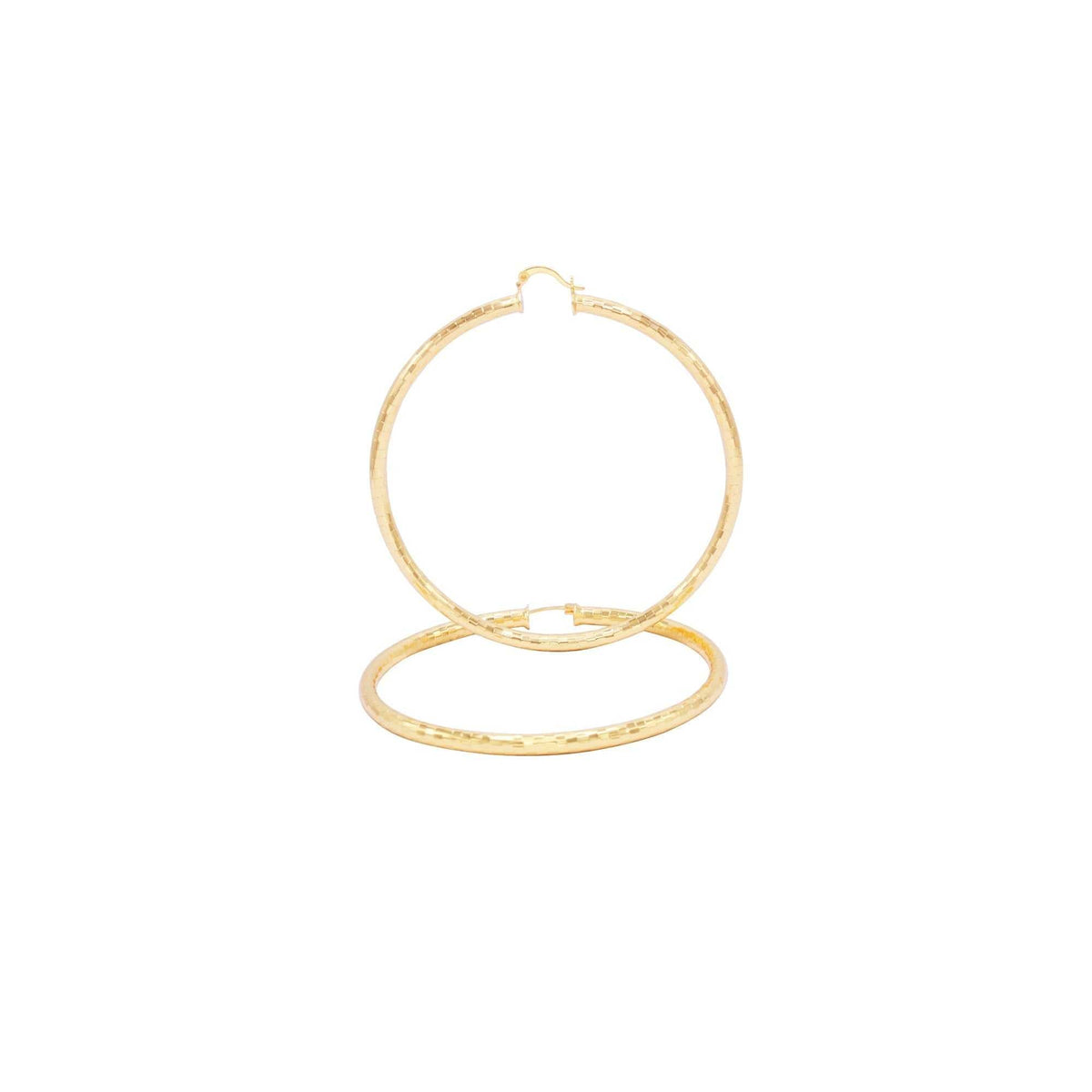 14K Gold-Filled box cut hoop earrings for women, 4 mm thick, durable and tarnish-resistant jewelry