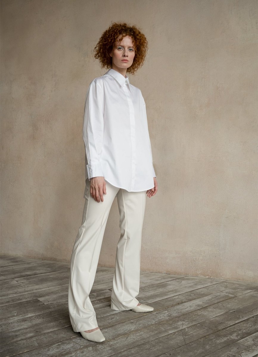 Seconda Oversized White Cotton Business Shirt